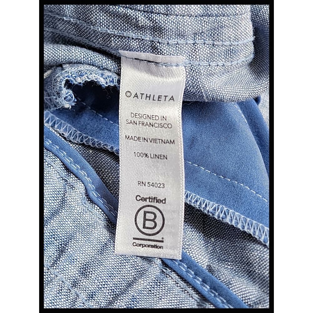 ATHLETA Cabo 100% Linen Jogger Pants #530642 Light Chambray Blue 6 - Picture 8 of 11